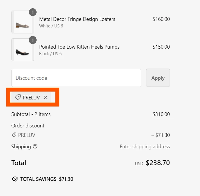 Larosastyle verified Coupon code PRELUV